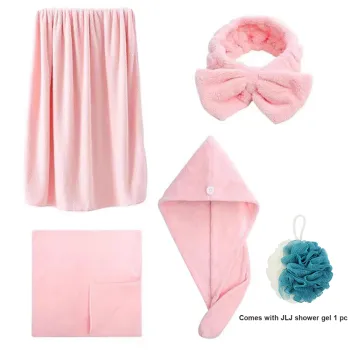 GRACE Towel Bath Towel Hair Towel Combo Set