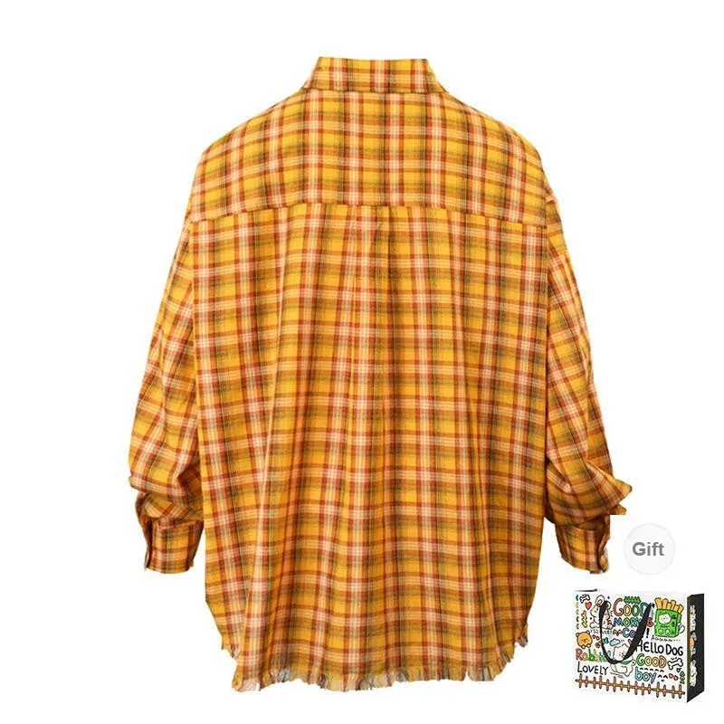 OURUOKE Shirts Women's Yellow-1
