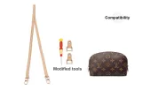 Monogram Makeup Bag 1.1 Vegetable Tanned Leather Shoulder Strap 60cm[Includes 1 Pair of Vegetable Tanned Leather Modified Buckle]