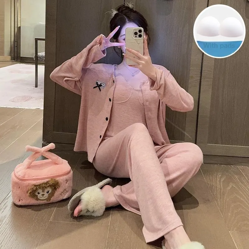 Sleeping Beauty Pajama Set Women's Peach-2
