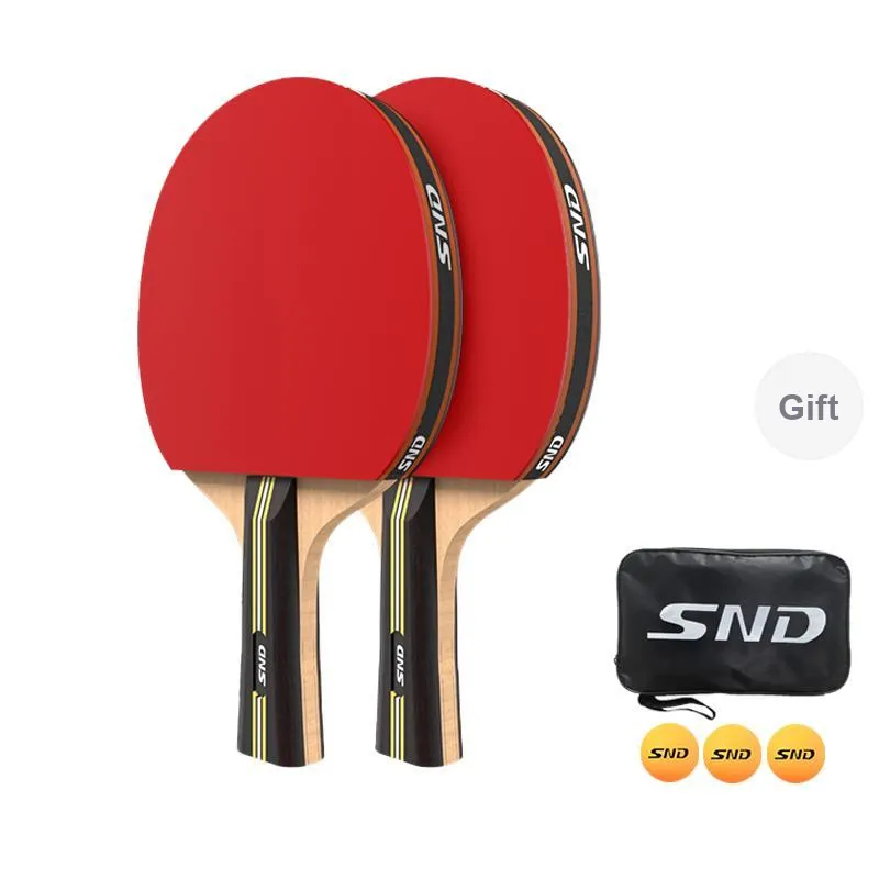 SND Ping Pong Paddles Kids' All Wood Red Black-4