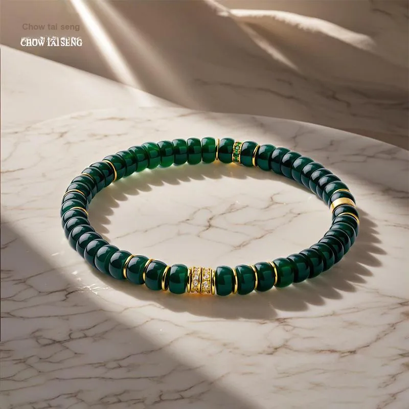 CHOW TAI SENG Agate Fortune Chinese Style Beaded Collectibles Unisex-4