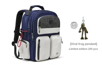 Land Gulls Nylon Fabric Backpack Laptop Bags Backpacks Large Size Unisex Navy Blue/Black