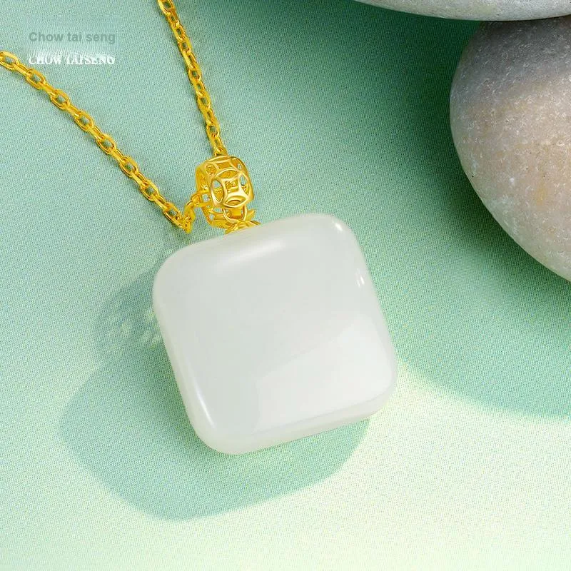 CHOW TAI SENG Hetian Jade Necklaces White Jade Women's-4