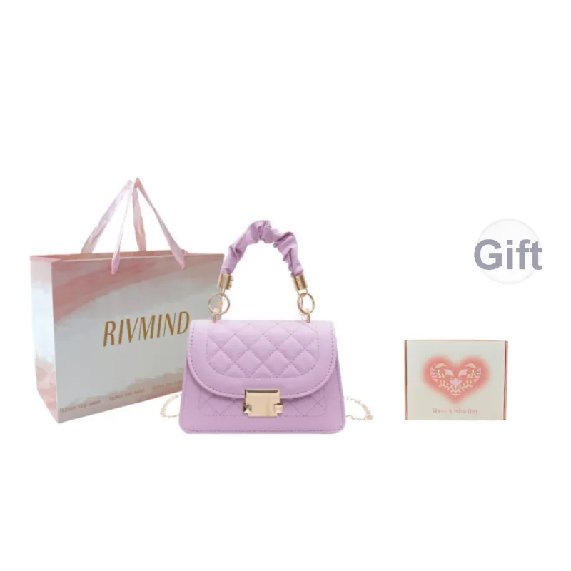 RIVMIND PU Handbag Regular Women's White/Black/Purple-18