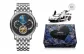 Silver Case Black Dial Silver Steel Band