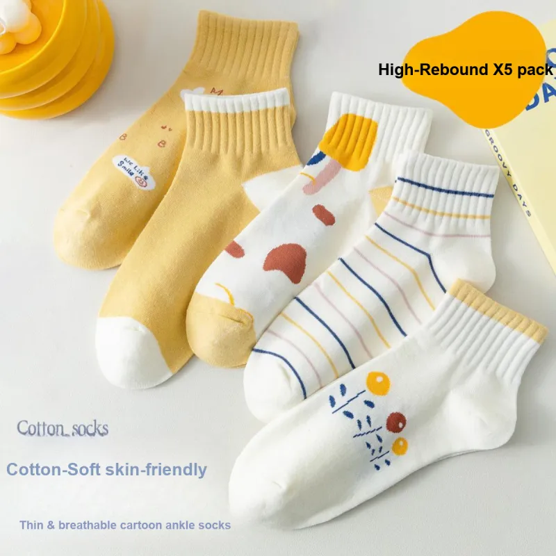 AUGUST Ankle Socks Women's 5 Pack-1