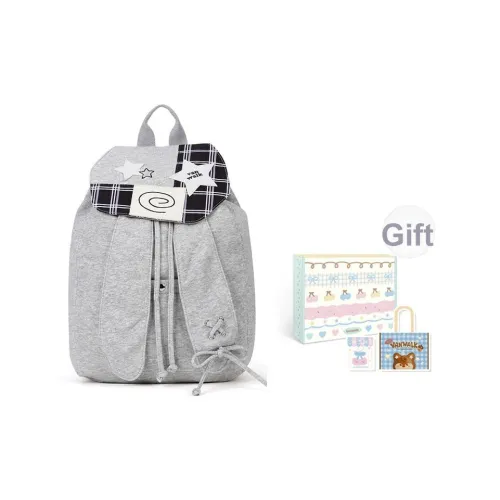 VANWALK Хлопок Рюкзак Большой Женский Цветочный Серый Кролик Крутой Черный Кролик