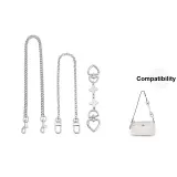 [White]Four-Leaf Clover Extender Chain 15cm+Decorative Chain 40cm+Long Chain 18cm