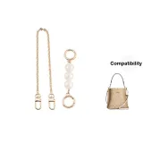[Gold-Tone]Pearl Chain 13.5cm+Decorative Chain 40cm
