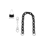 Silver Four-Leaf Clover 15cm+Black Acrylic Decorative Chain 40cm