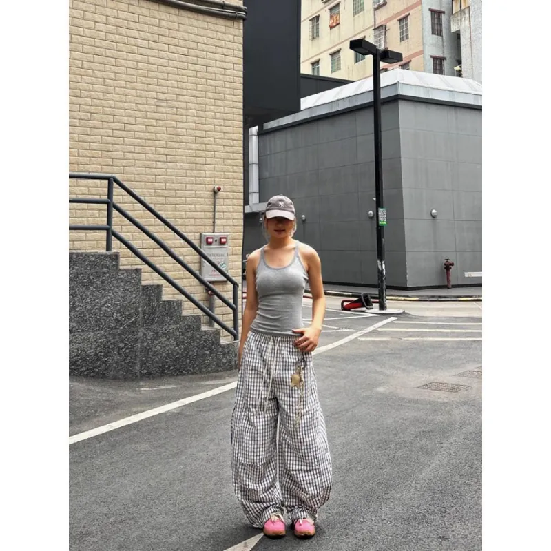 PVPVPV Casual Pants Unisex Plaid-2