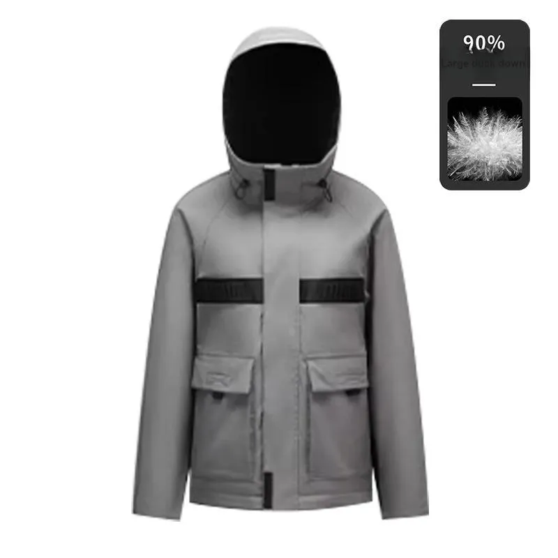 YAYA Down Jackets Men Asphalt Gray Magpie-1