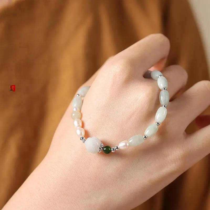 SHUZHUO Glutinous Jade Jadeite Bracelets Women's-3