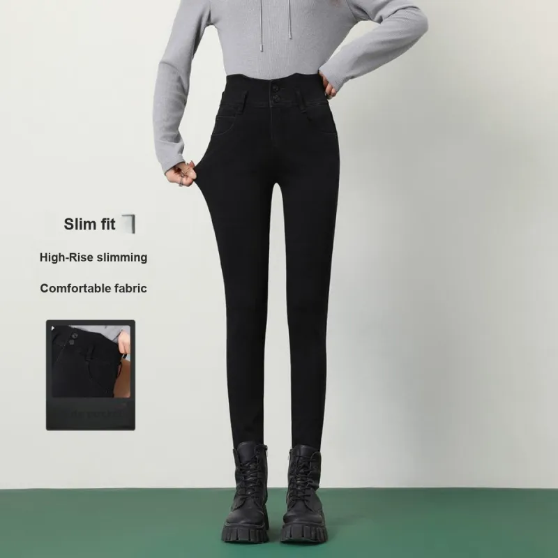FAWENXIANGZI Jeans Women's Black-3