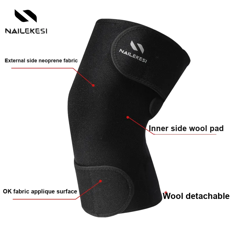 NAILEKESI Knee Pads Wool Cycling Skiing Unisex-5