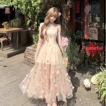 GUOZHEN Slip Dresses Women's Apricot