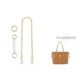 Gold Copper Chain+Pearl Total Length 60cm+Spring Ring
