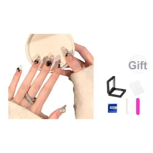 XNTX Бабочка Телесный False Nail Овал Прохладный Color Series Смоки Полка Дот