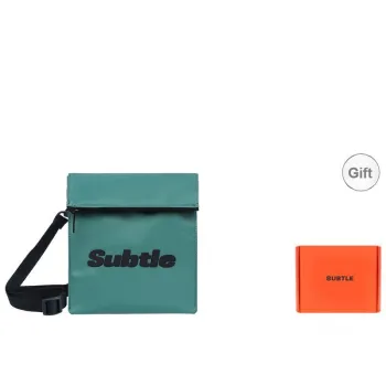 Subtle Nylon Shoulder Bag, Crossbody Bag Regular Unisex Sand Brown/Deep Sea Green/Ink Black