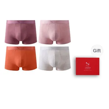 RED DRAGONFLY Cotton Panties Men's 4 Pack Gift Box Set