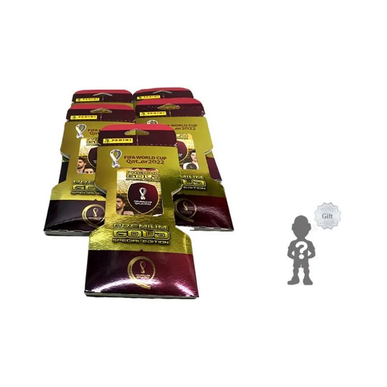 PANINI Messi Cristiano Ronaldo 2022 Qatar World Cup Official Player Card Gold Card Pack Sports Cards 5 Pack/1 Box-3