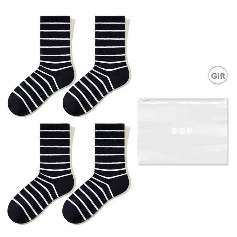 Temooues Mid Calf Socks Women's Shopping Bag Combo Set-50