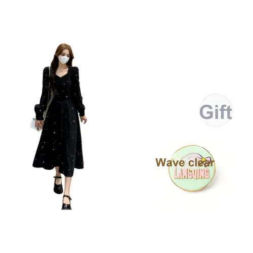 LANGQING Длинное платье с длинными рукавами женское