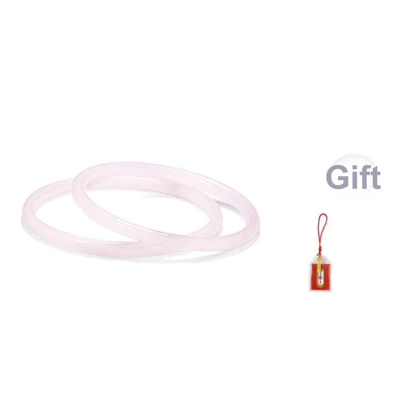 LUXLINE Natural Chalcedony Jade Bangle Authentic Women's-3