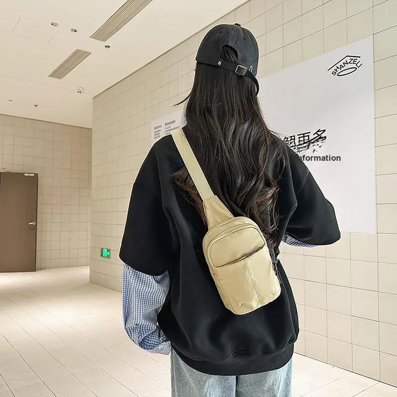 CORE BIRD Nylon Sling Bag Regular Unisex Black/Gray/Khaki/Purple/Light Purple/Green-11
