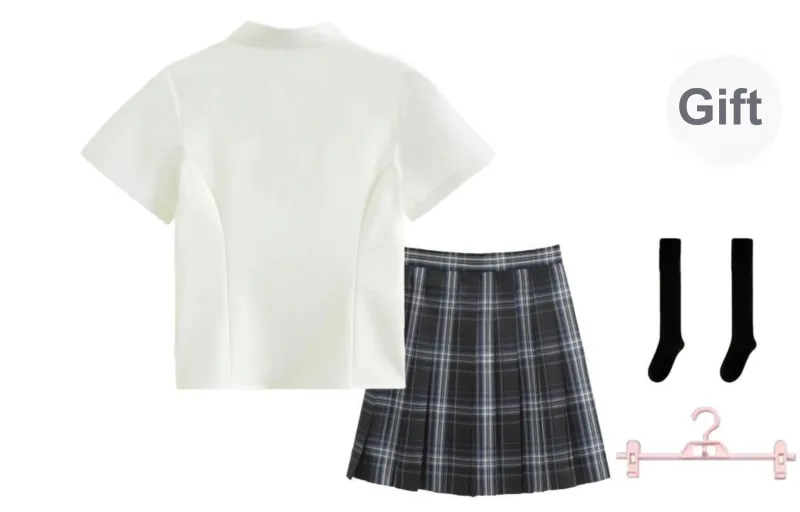 SHENBEI JK Two Piece Skirt Sets Women's-1