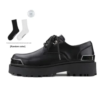HANQIAORIJI Future Series Big Head Derby Casual Shoes Unisex Black