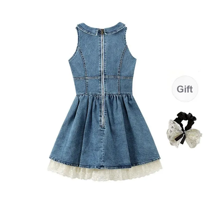 PAVEA Sleeveless Dress Women's Blue+Hair Tie Comes With-1