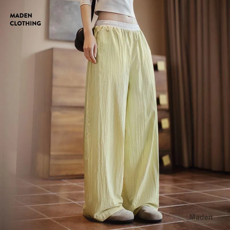 MADEN Casual Pants Women's Goose Egg Yellow-2
