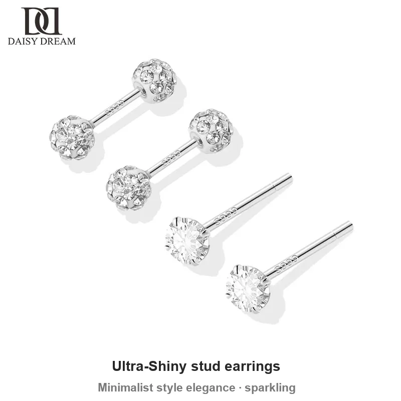 Daisy Dream 999 Fine Silver Stud Earrings Unisex-4