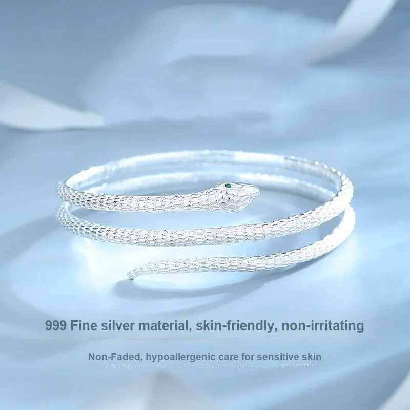 Hui Xuan Charm 999 Fine Silver Bangles Women's-3