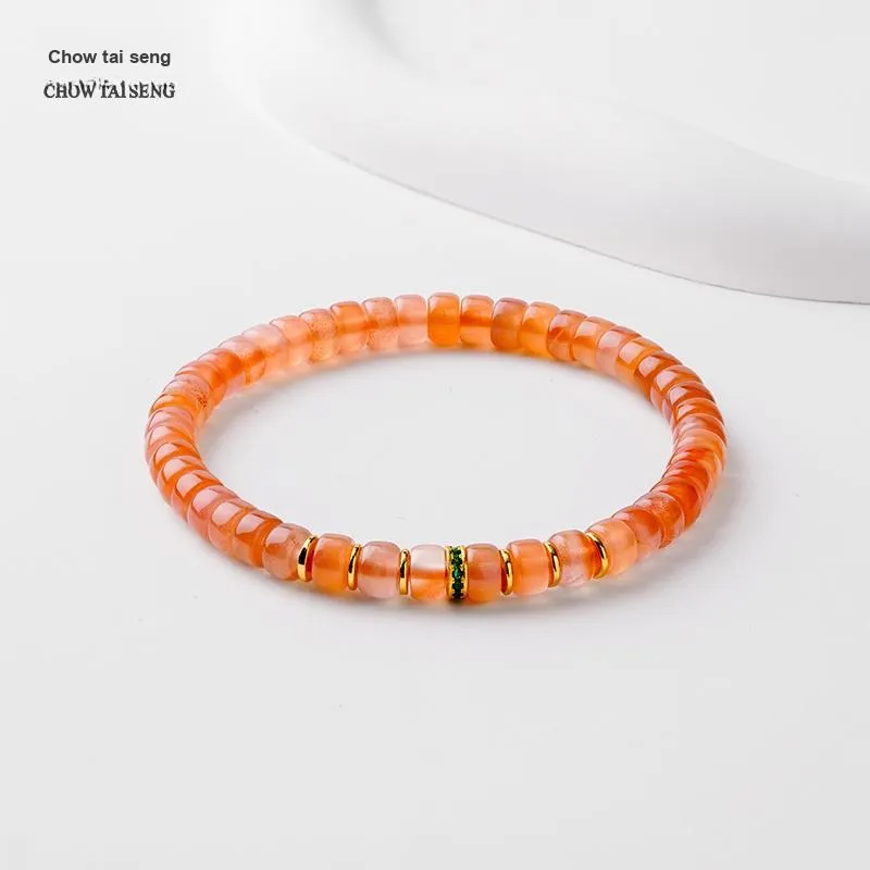 CHOW TAI SENG Southern Red Agate Jade Bracelets Unisex-2