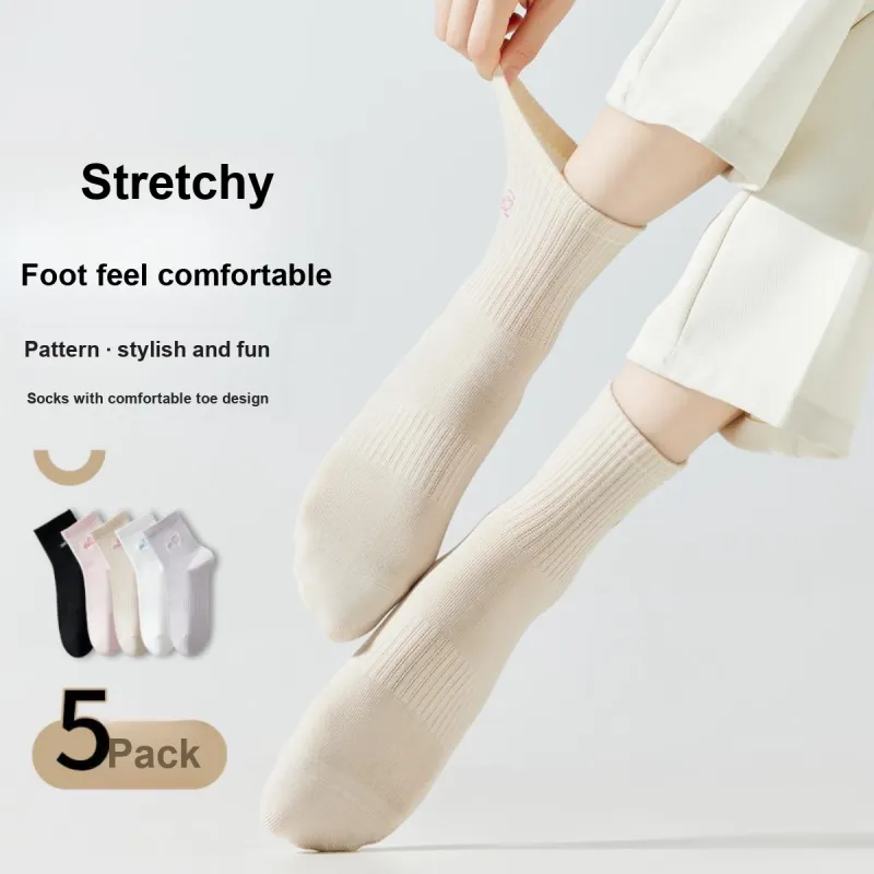 Ordifen Mid Calf Socks Women's 5 Pack-1