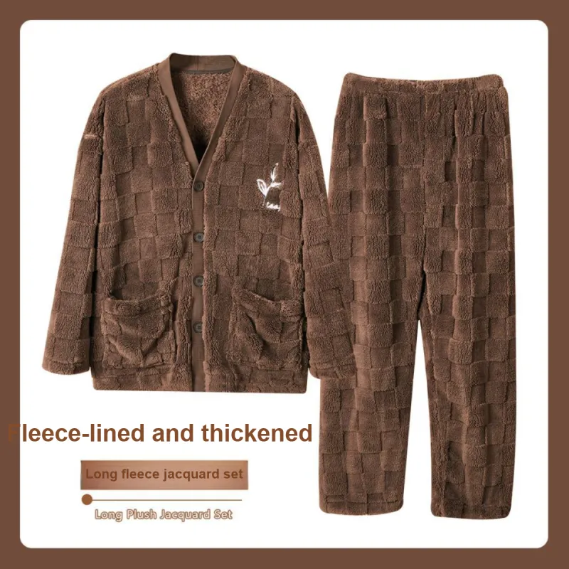 MIIOW Pajama Set Men's Dark Brown-1
