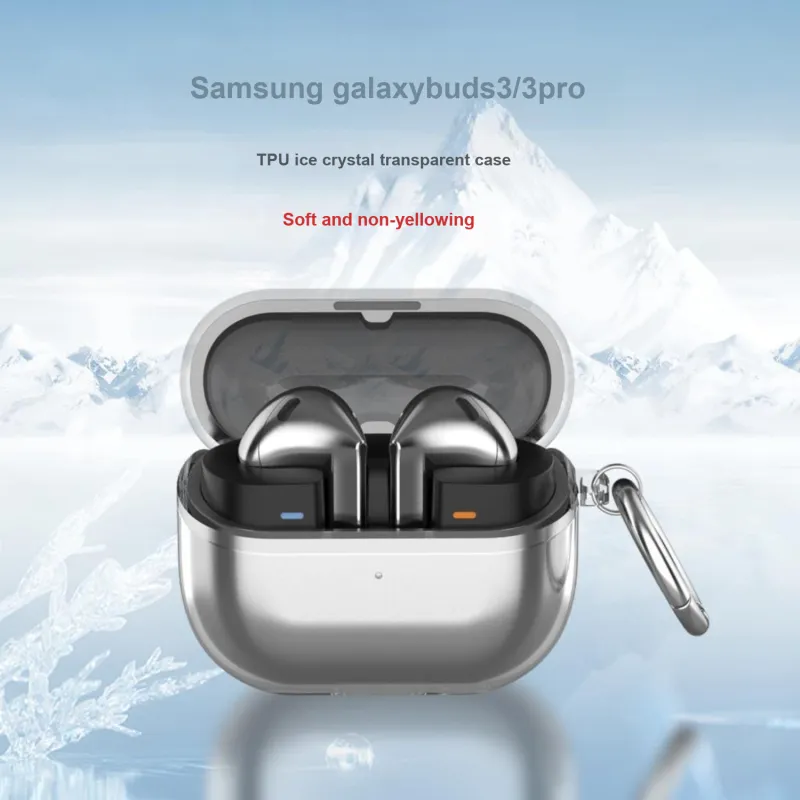 CHRROTA Compatible With Samsung Buds3 Pro/Buds3 TPU Transparent Bluetooth Headphone Cases-1