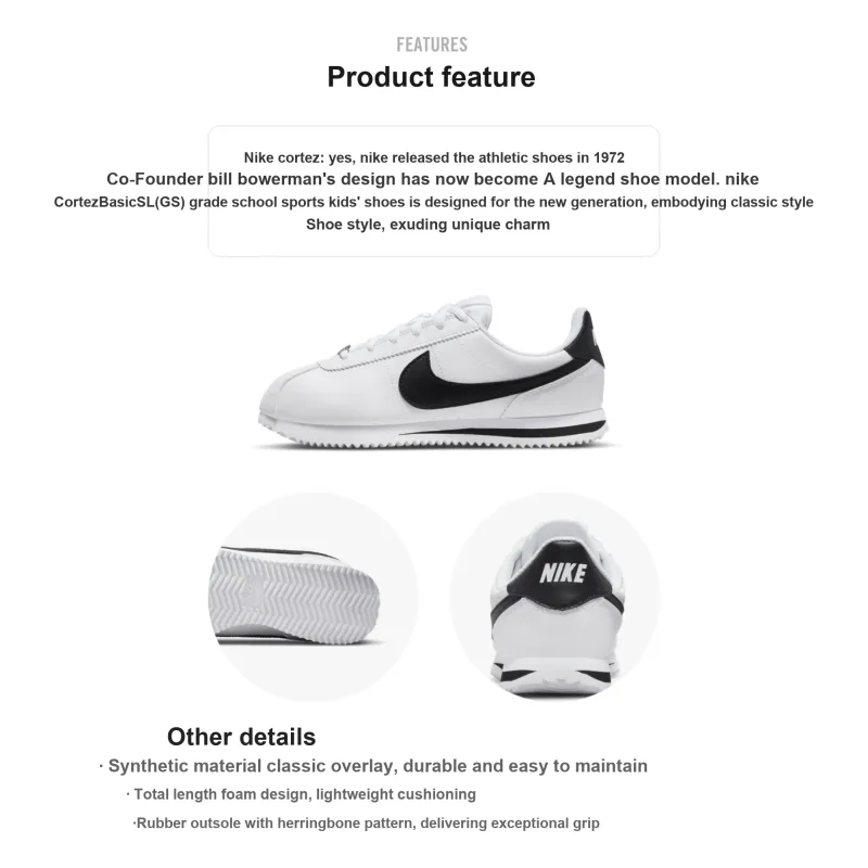 Nike Cortez Basic SL GS White-1