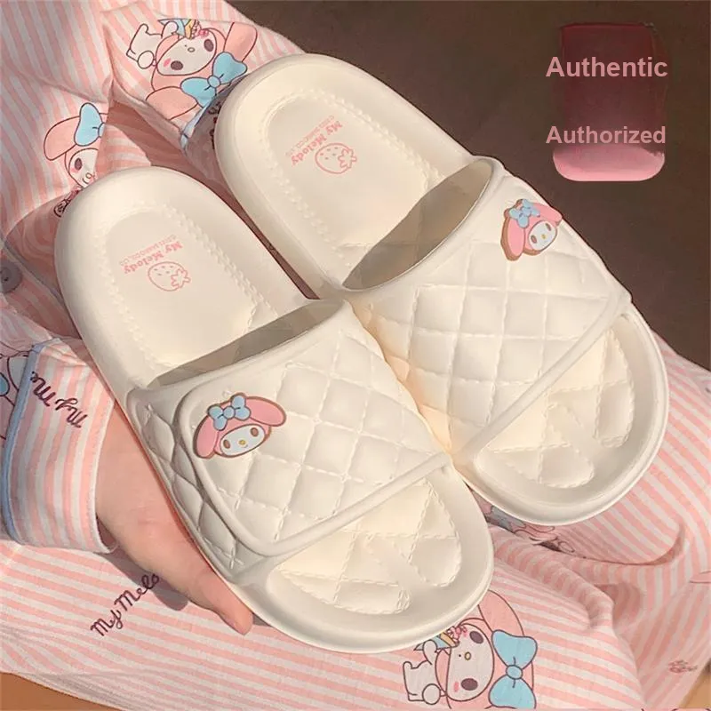 Thin Strips Slippers Cream White-1