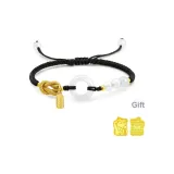 925 Silver-Peaceful Buckle Bracelet, Black