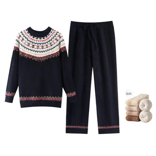 ZumashL Luxury Designer Series Pajama Set Women's Smoky Ink Black