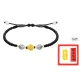 Rose Rope Bracelet[Black Cord]