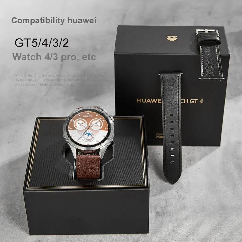 IStrap Huawei Compatibility Watch Band 120+80mm Cowhide Leather Material-2