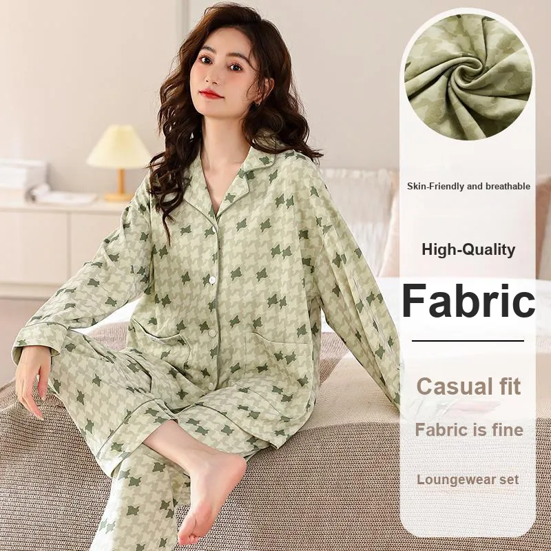 XIAFENYAN Pajama Set Women's Green-1