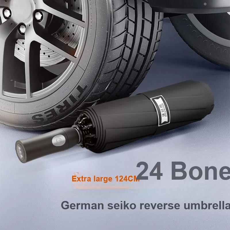 ZESHIYU 24 Rib Reverse Fully Automatic Umbrella With Thickened Reinforcement Suitable For Sunny And Rainy Dual Use-1