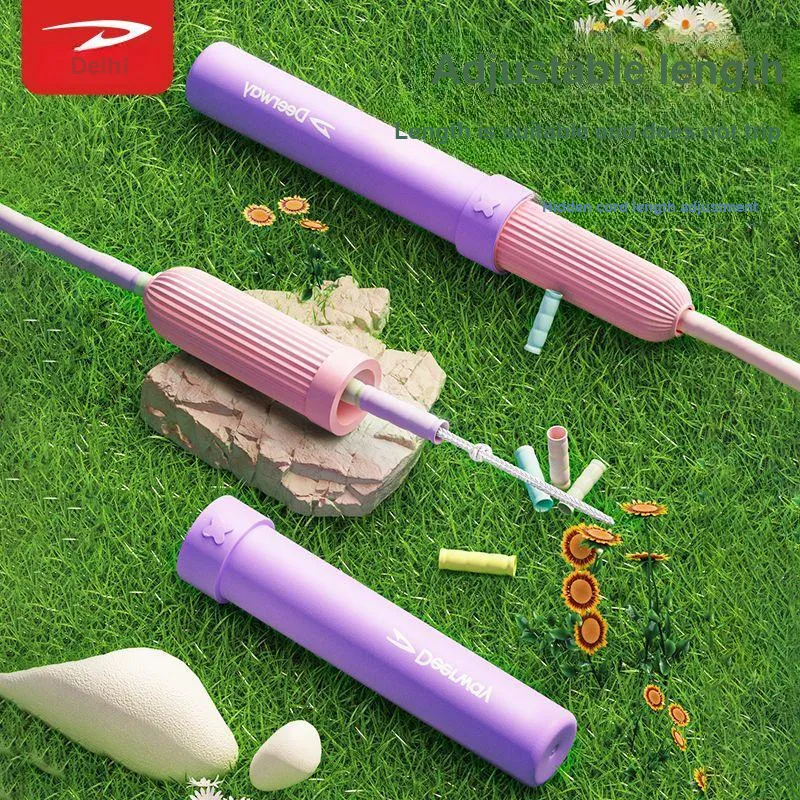 DEERWAY Casual Entertainment Non Countable Jump Ropes Kids PVC+Steel Wire Rope PVC Controller 2.8m Pink Purple-8