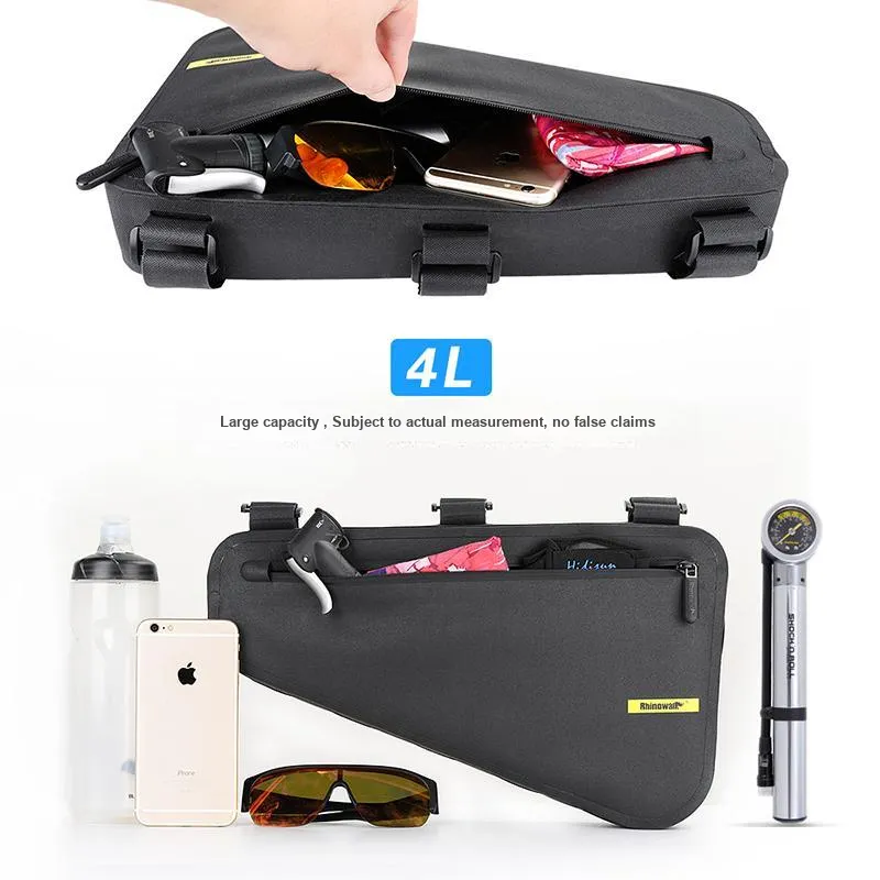 RHINOWALK· Riding Equipment Bar Headgear Pack Unisex 600D Polyester TPU 39.5*6.5*23/10cm Black-3